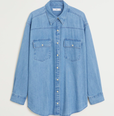 Mango camicia in denim con tasche