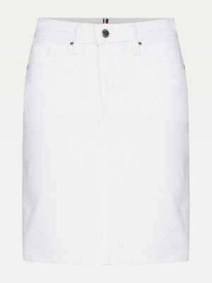 Tommy Hilfiger minigonna in denim bianco