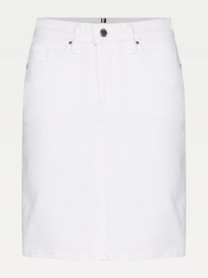 Tommy Hilfiger minigonna in denim bianco