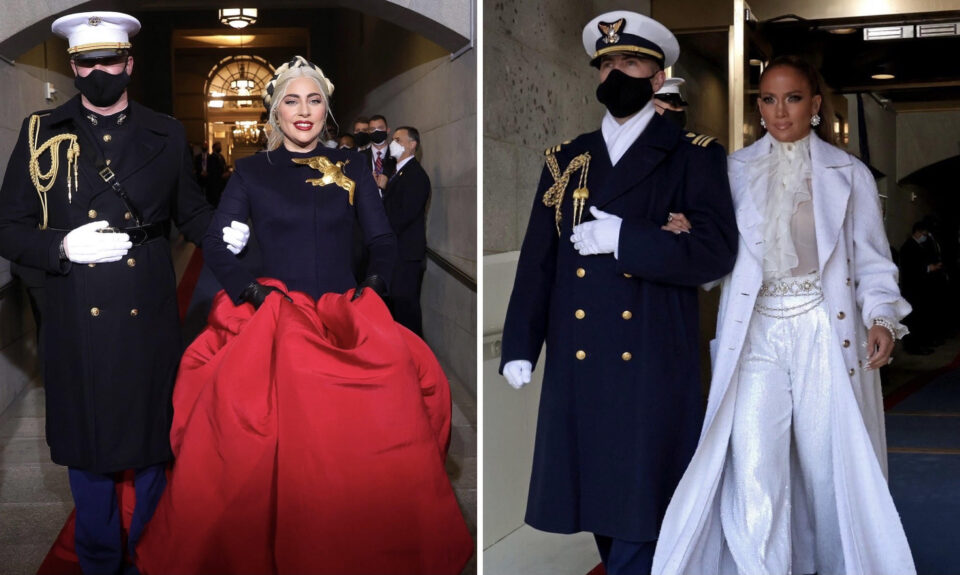 Lady Gaga e Jennifer Lopez, i look all'Inauguration Day