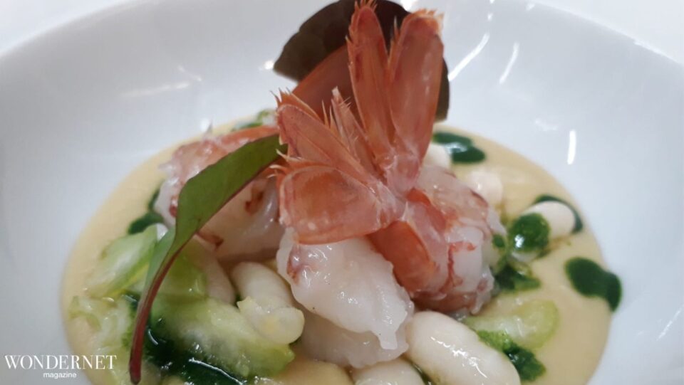 Cannellini con clorofilla di prezzemolo e gambero rosso di Chef Roberto
