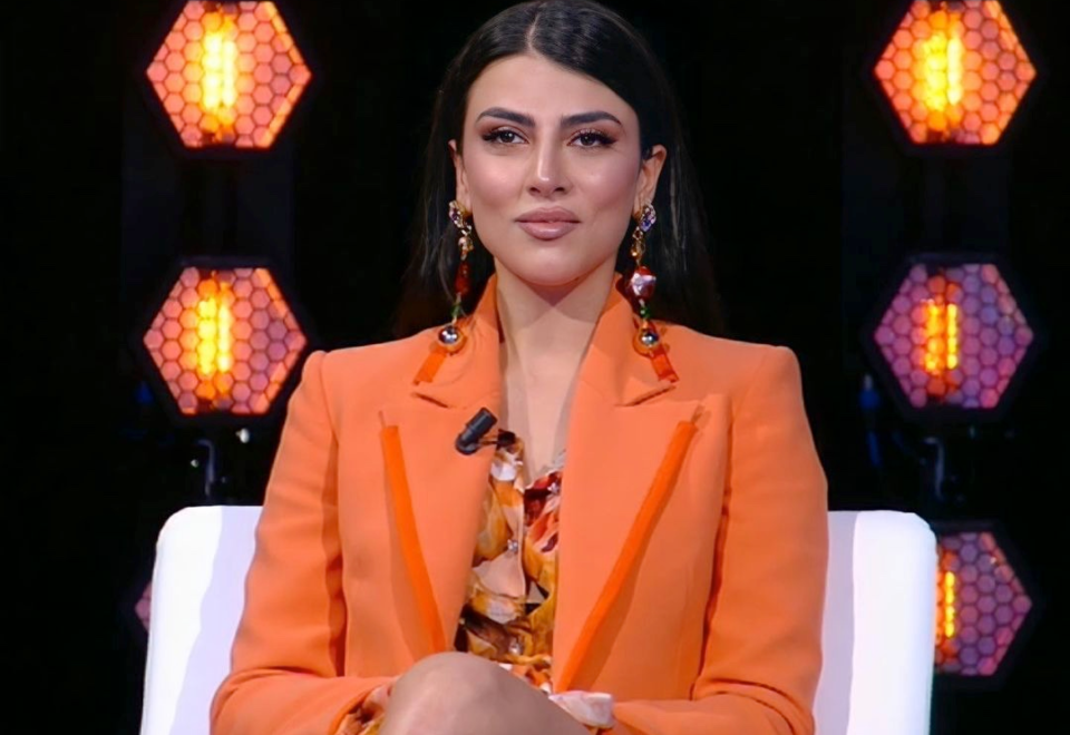 Giulia Salemi, l'abito arancione di Manzini