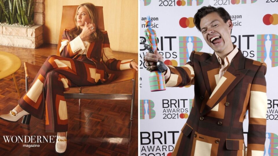 Jennifer Aniston con lo stesso abito di Harry Styles