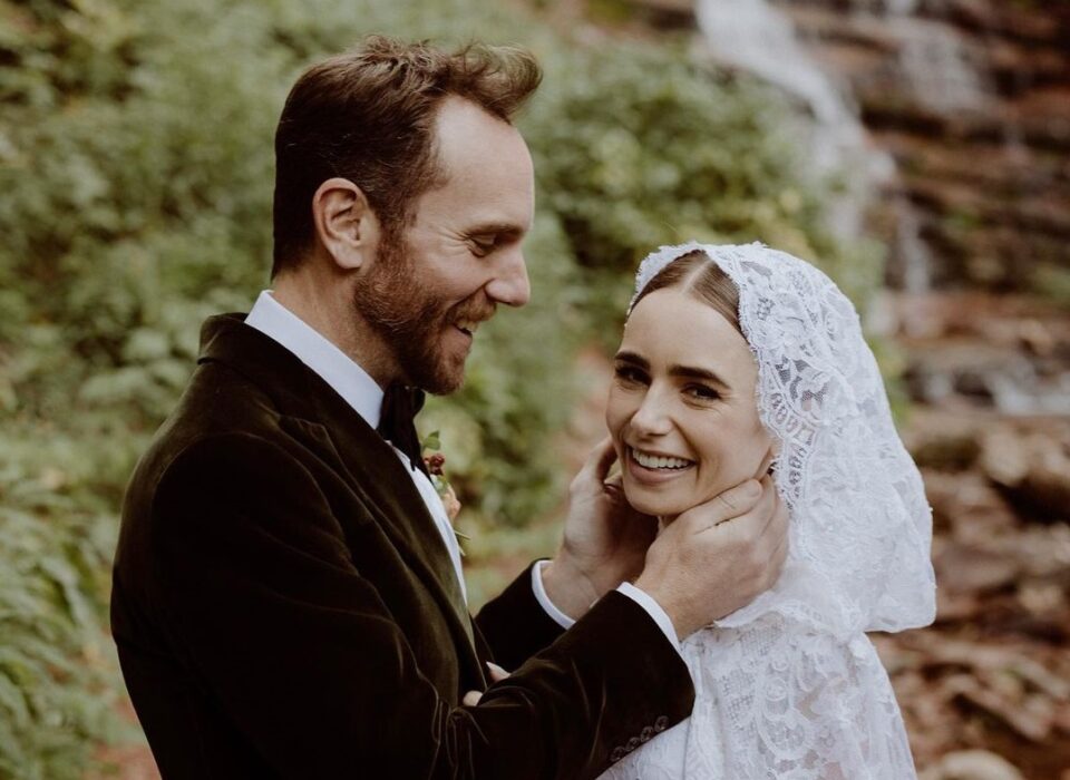 Lily Collins, le foto del matrimonio con Charlie McDowell