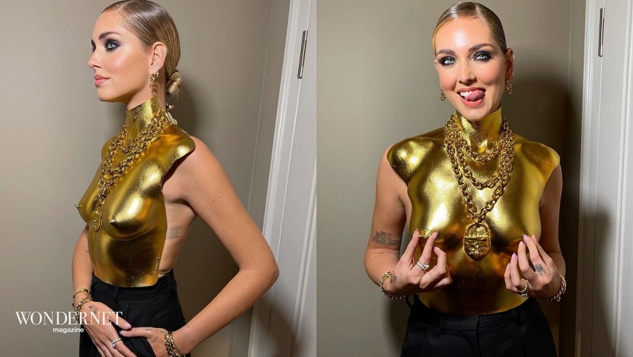 Chiara Ferragni, “Donna dell’anno” in top scultura