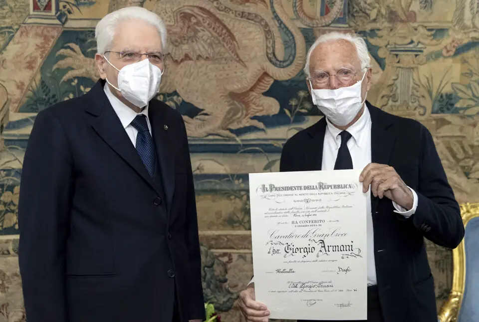 Giorgio Armani insignito della più alta onorificenza della Repubblica Italiana