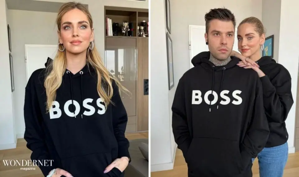 Chiara Ferragni con la felpa Hugo Boss 2022