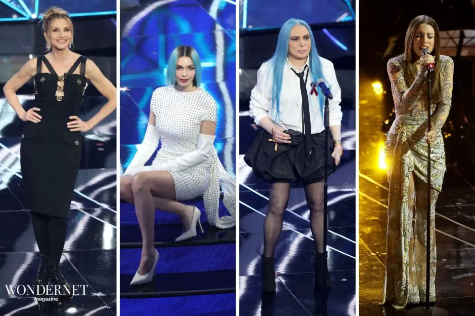 Sanremo 2024, i look della quarta serata e gli abiti vintage della Cuccarini