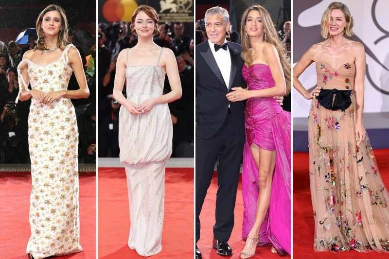 Benedetta Porcaroli, Emma Stone, George e Amal Clooney, Naomi Watts sul red carpet della seconda serata della Mostra del Cinema di Venezia 82