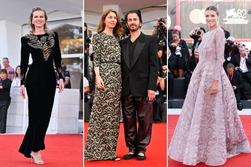 Eva Herzigova, Sofia Coppola con Marc Jacobs e Cristina Chiabotto sul red carpet della settima serata di Venezia 82