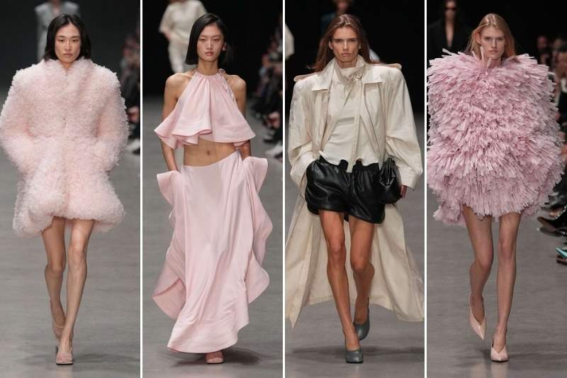 Modelle sfilano per Stella McCartney Spring Summer 2026 alla Paris Fashion Week con look innovativi e sostenibili