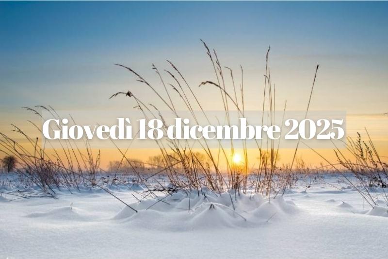 Alba invernale con campo innevato per il 18 dicembre 2025