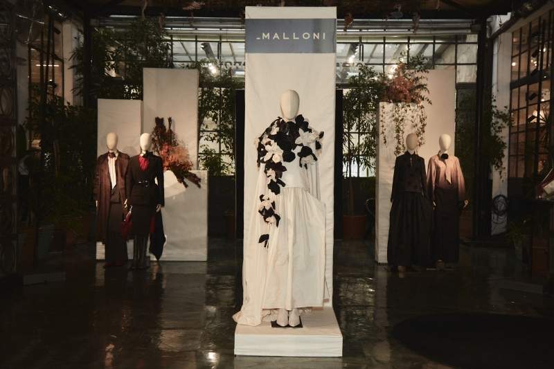 Allestimento della collezione Malloni Nu-Rêverie Autunno Inverno 2026 2027 presentata da 10 Corso Como
