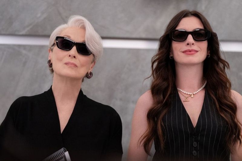 Meryl Streep Anne Hathaway Il Diavolo Veste Prada 2 scena film Runway