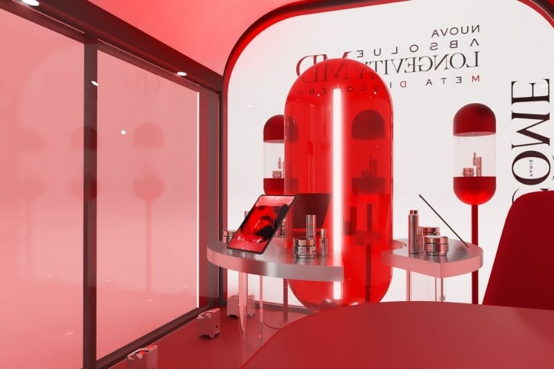 installazione Lancôme Absolue Longevity MD pop-up Milano skincare longevità pelle