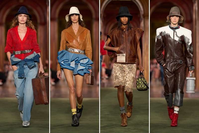 Look della sfilata Louis Vuitton Cruise 2027 alla Frick Collection di New York con silhouette tra streetwear e glamour uptown