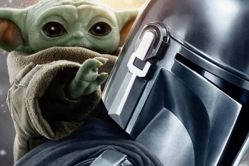 Grogu insieme al Mandaloriano nel film The Mandalorian and Grogu ambientato nell’universo Star Wars