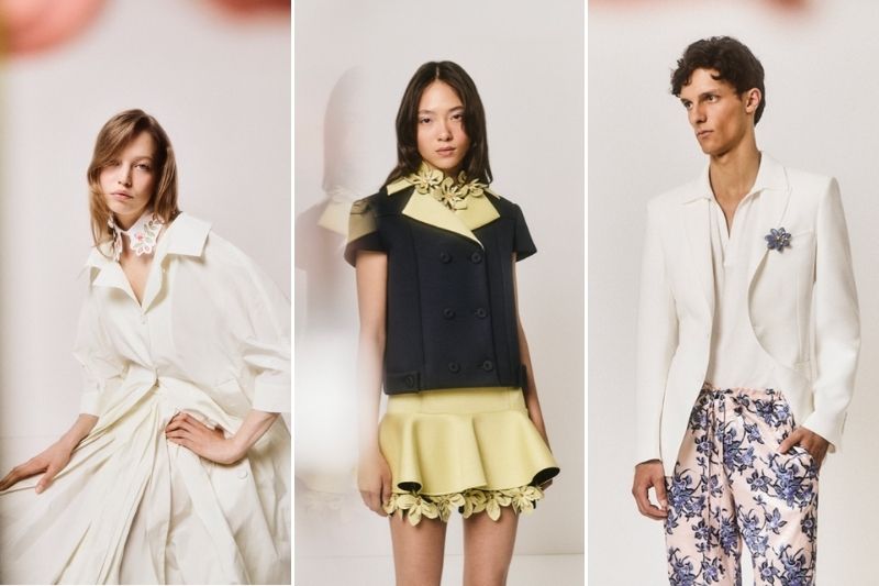 Look della collezione Vivetta Resort SS27 ispirata alle Hawaii e alla monarchia britannica