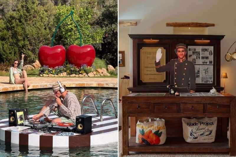 Scorci della Nude Mansion 2026 a Ibiza tra installazioni artistiche, musica e attività esclusive organizzate da Nude Project