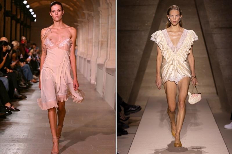 Nightie dress sulle passerelle 2026 di Victoria Beckham e Miu Miu