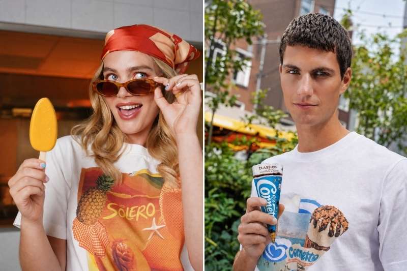 T-shirt Uniqlo x Algida dedicate ai gelati Solero e Cornetto
