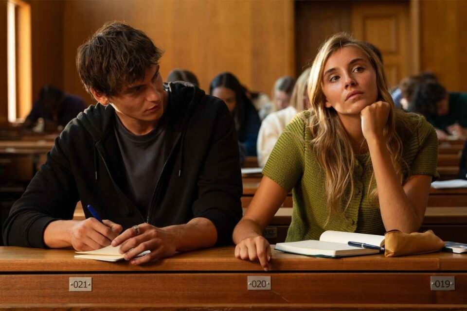 Vittoria di Savoia e Lucas Barski in una scena del film “Io + Te – Soli contro tutti” su Prime Video